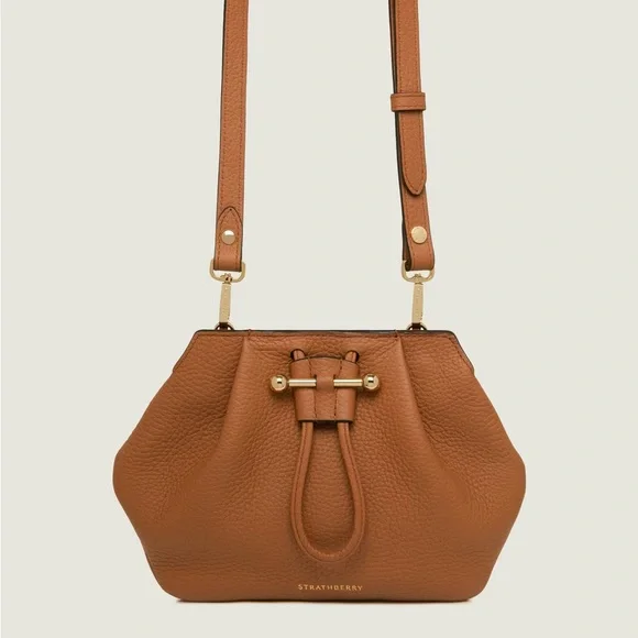 Strathberry Osette Crossbody Bag Grain Tan Pristine Minimalist - Picture 4 of 14